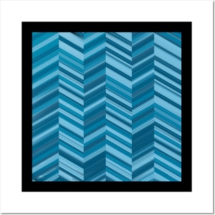 Blue zig zag Posters and Art